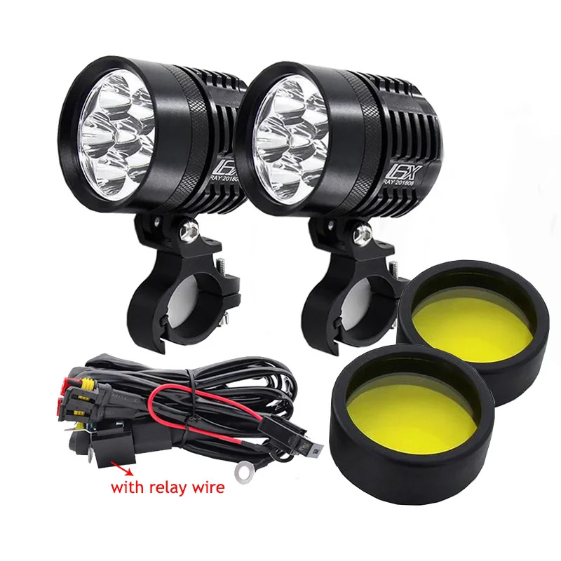 Universal Motorcycle Led Headlight Projector - Двухцветная светодиодная стробоскопическая фара для мотоцикла,