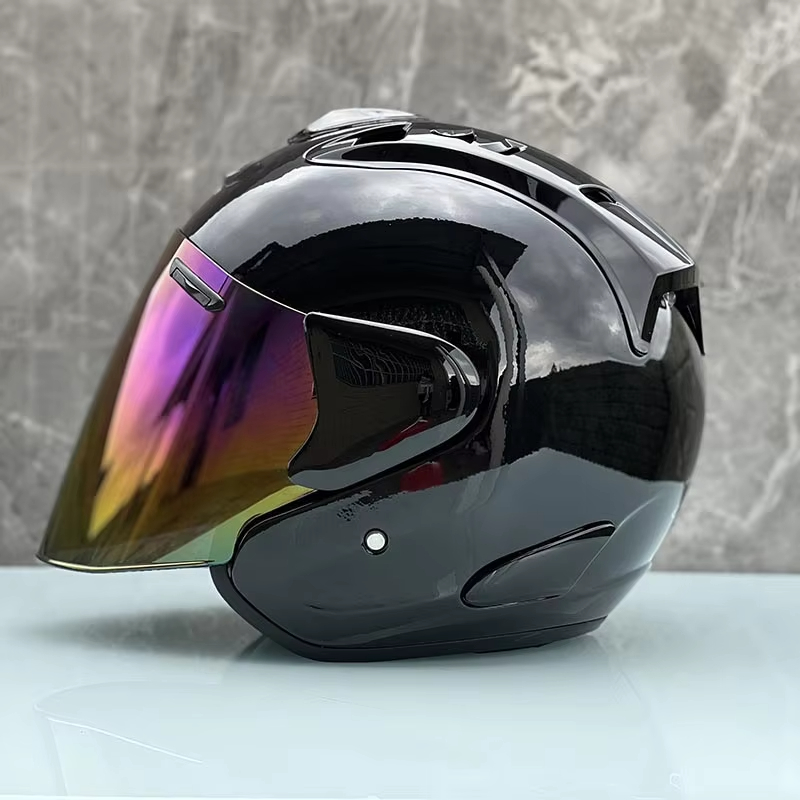 Full Face Motorcycle Helmet With Bluetooth - Ram5 Яркий Черный Полушлем Мужчины и